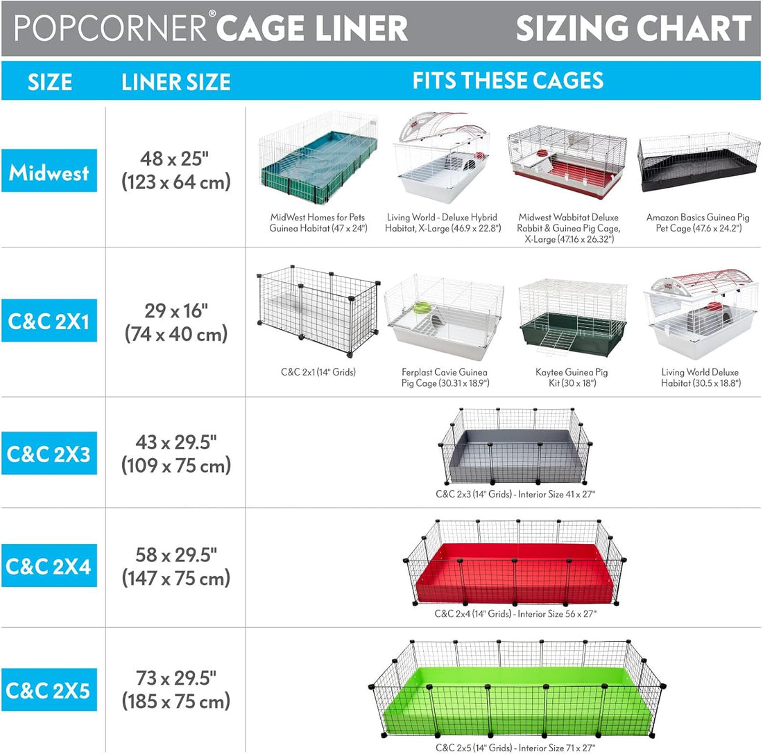 Paw Inspired PopCorner Washable Fleece Cage Liners, Midwest