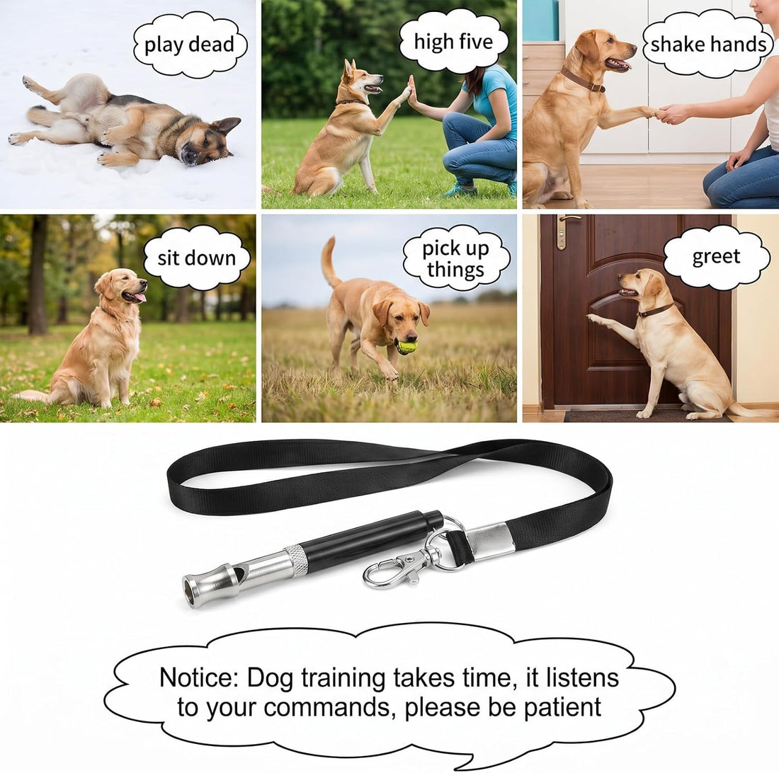 Dog Whistle to Stop Barking, Silent Dogs Training Whistles (Black)