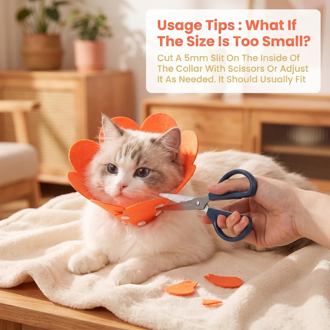 3 Pack Felt Cat Cone Collar Soft Cone for Cats Dogs Kitten Puppy