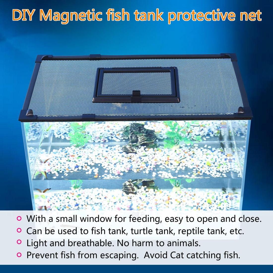 Magnetic Fish Tank lid Cover Keep Fish from Jumping Out