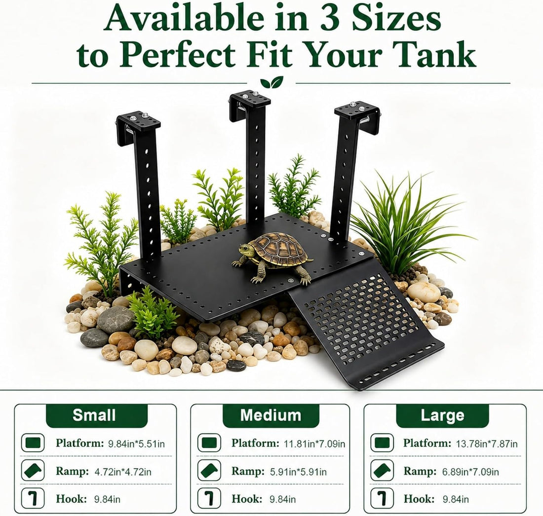 Hanging Turtle Basking Platform with Ramp & Artificial Grass Floating