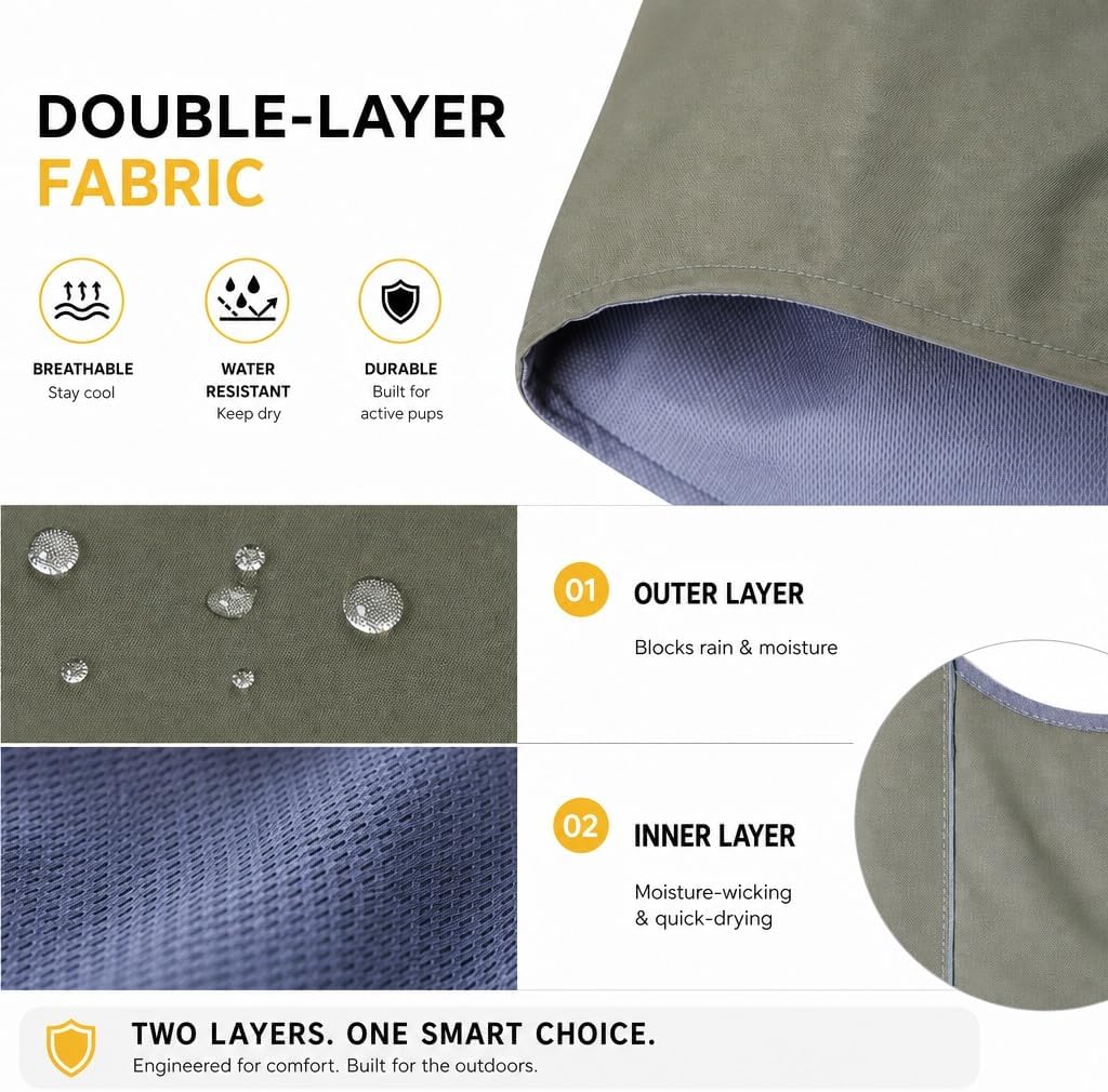 RYNVALE Dog Rain Coats for Large Dogs with Removable Hood