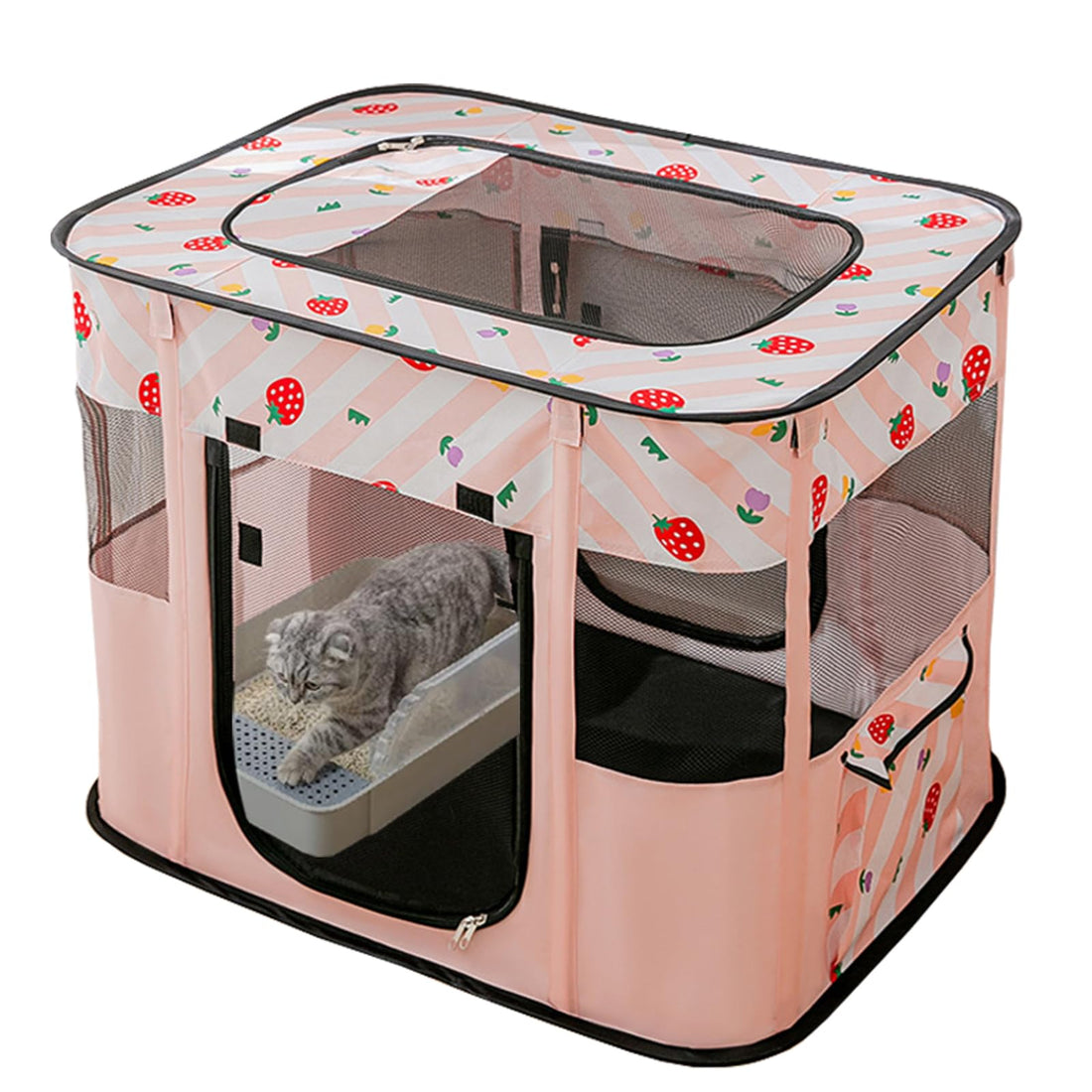 Portable Pet Cat Playpen,Cat Cages Indoor Collapsible Dog Crates Tent