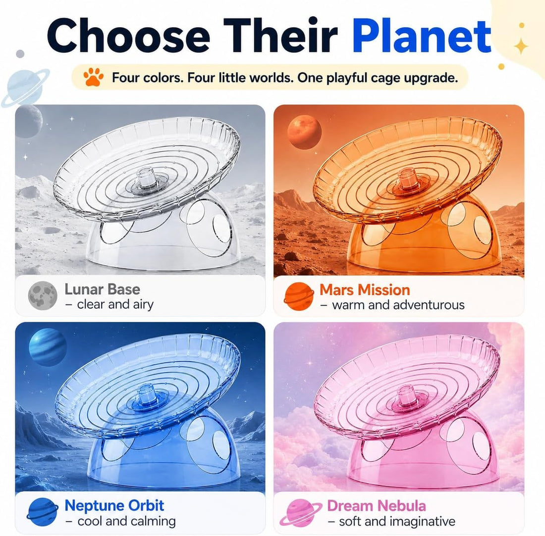 Silent Small Hamster Wheel with Hideout