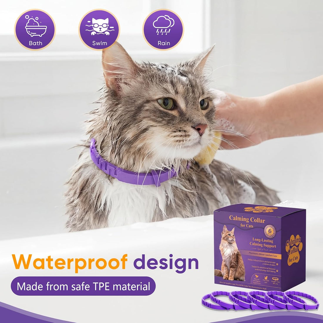 Cat Calming Collars for Cats 6 Pack