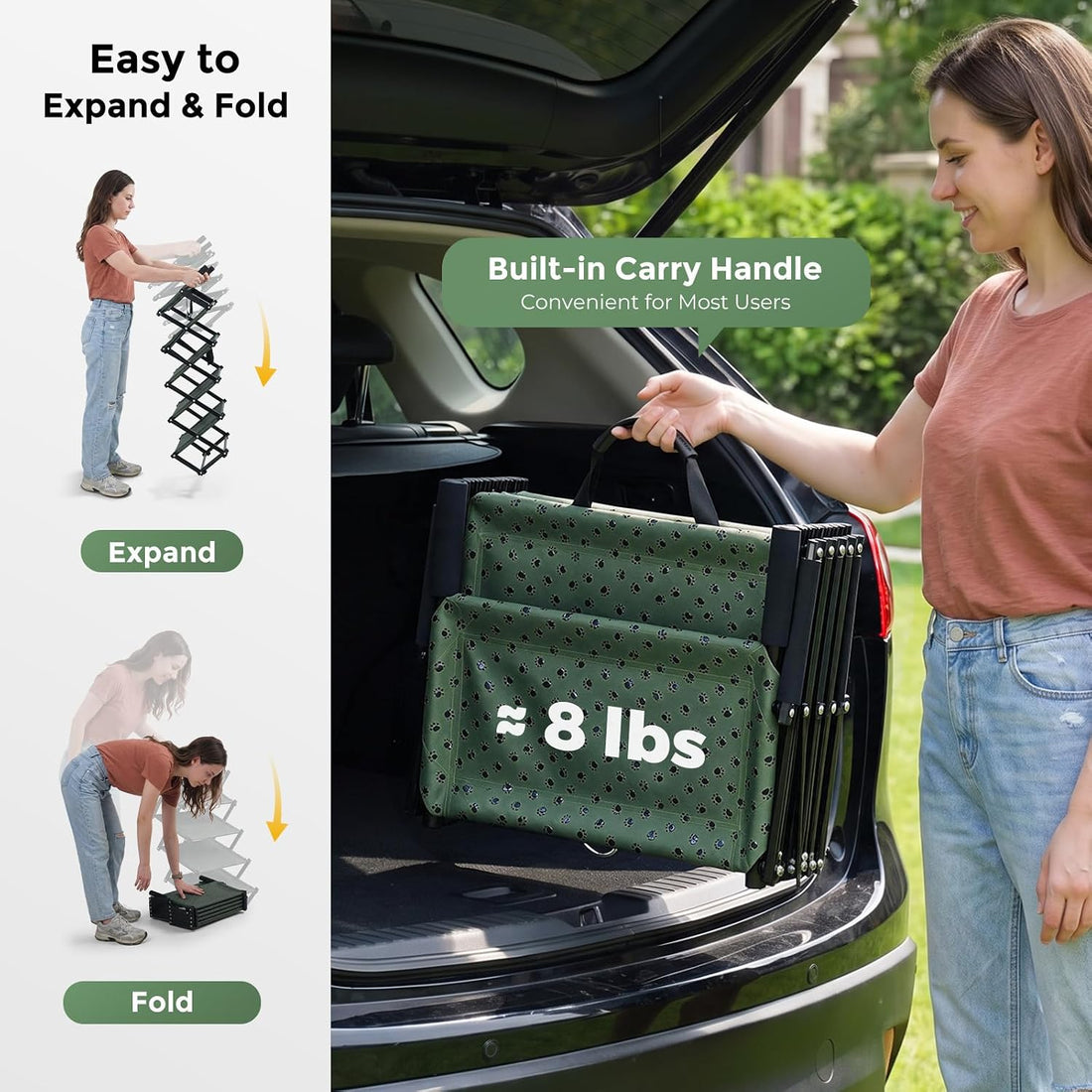 4‑Step Dog Stairs for Car Trunk