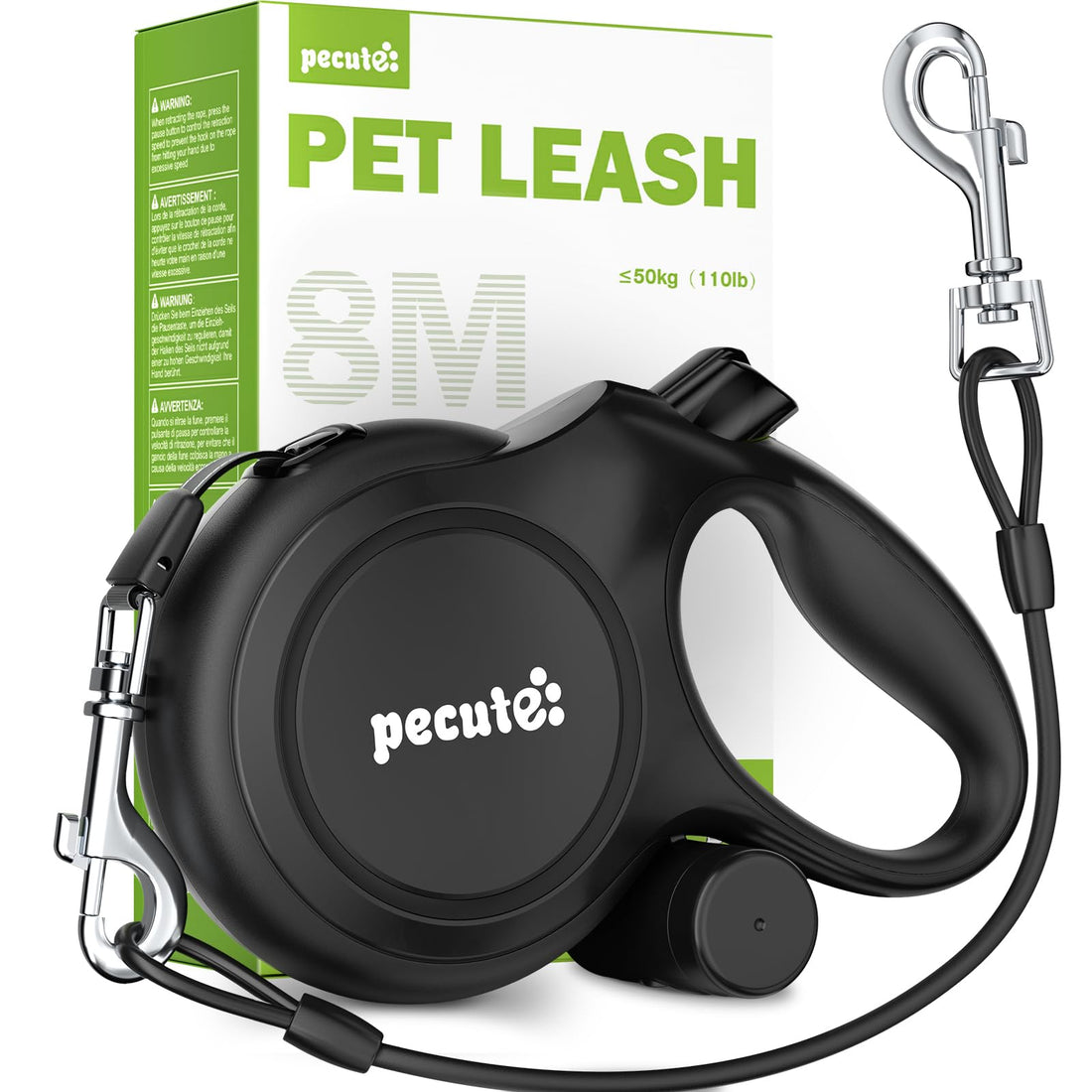 Pecute 26ft Dog Leash Retractable with Chew Proof Extender