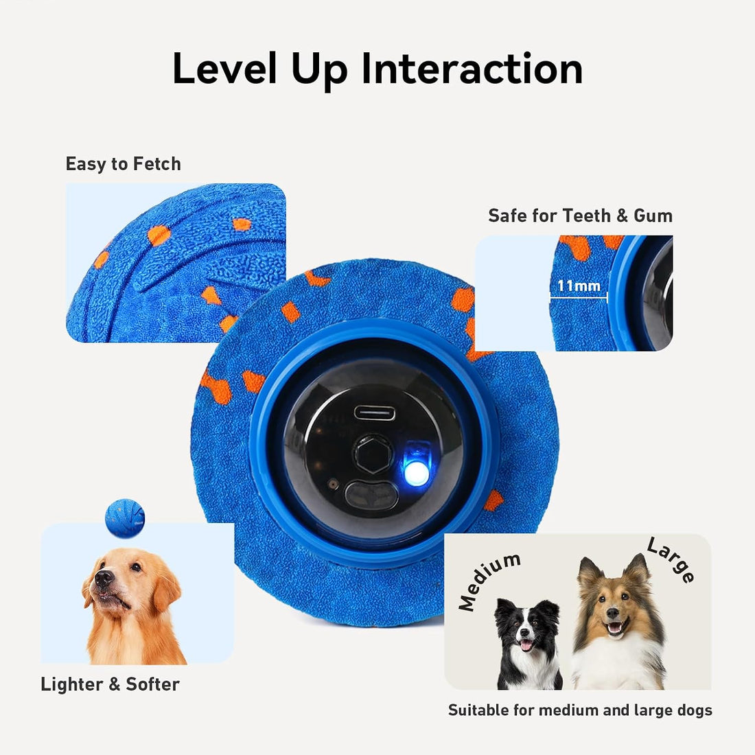 Cheerble Smart Interactive Dog Toy, Wicked Ball AIR, E-TPU Material