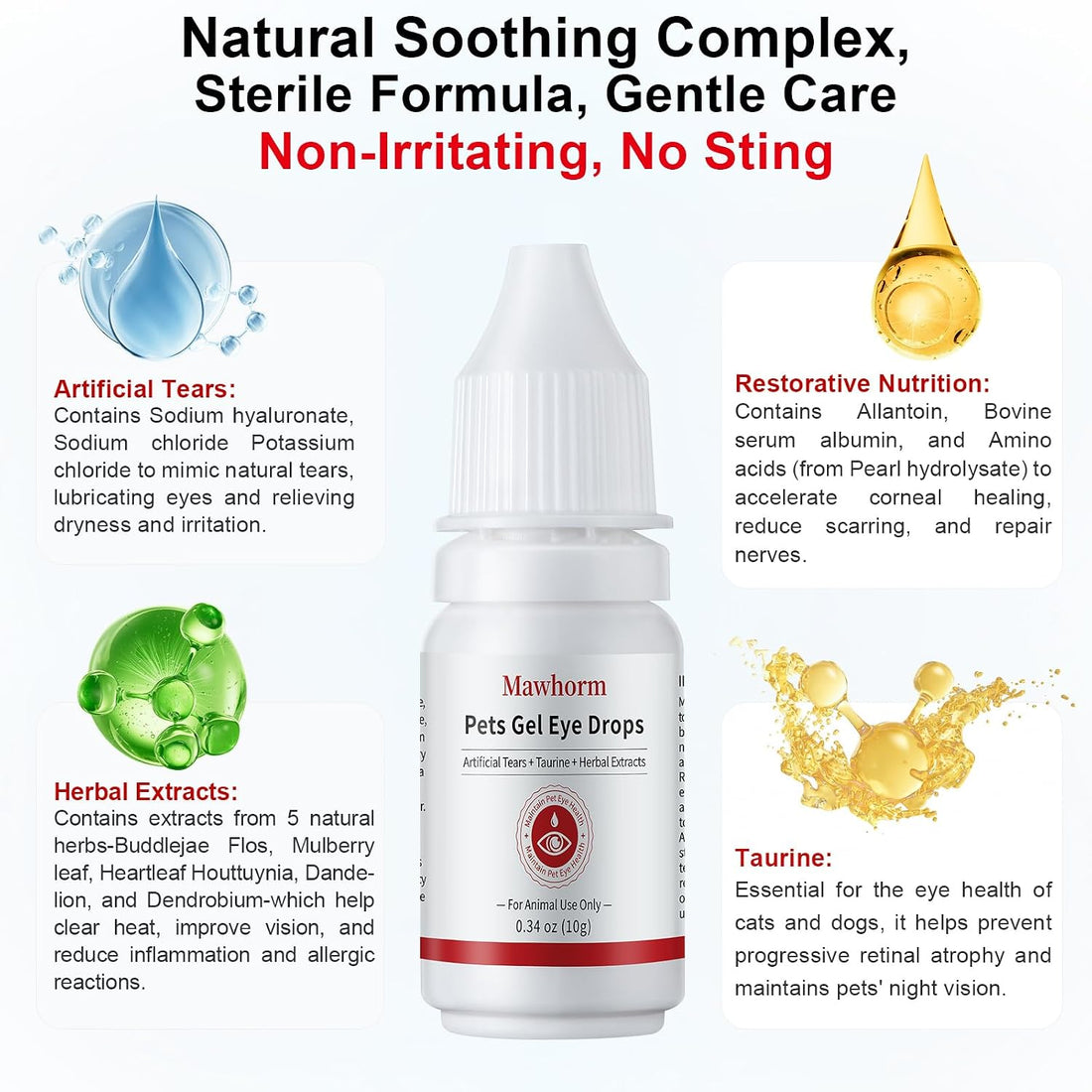 1% Hyaluronic Moisturizing Gel Eye Drops for Dogs & Cats