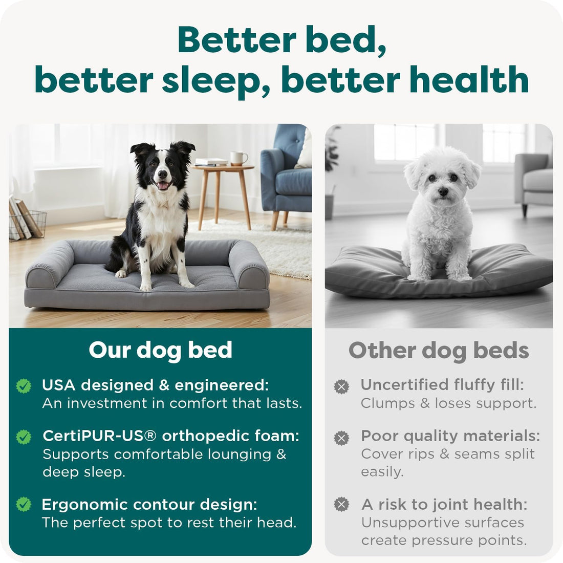 Furhaven Orthopedic Dog Bed for Large/Medium Dogs w/ Removable