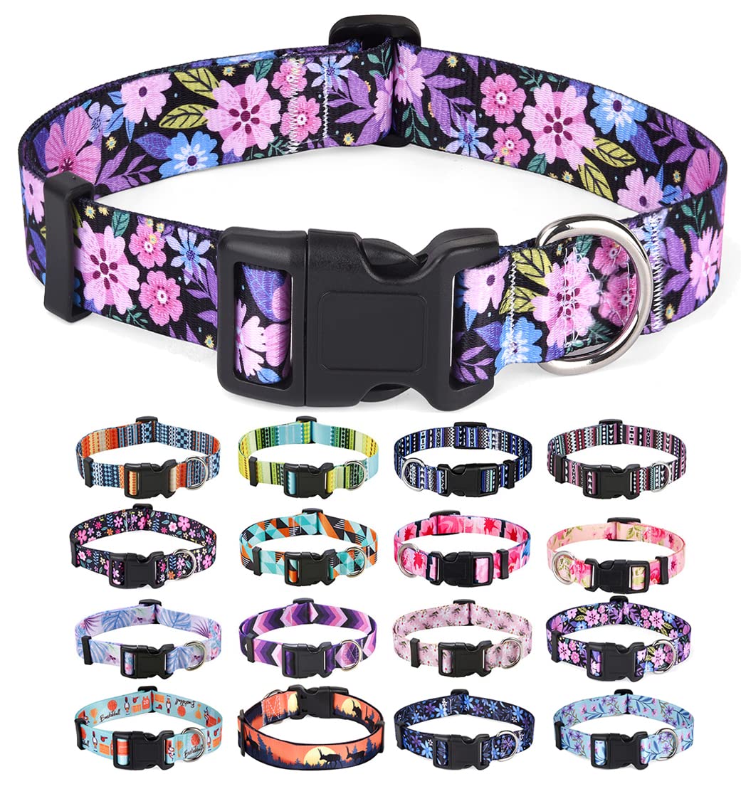 Mihqy Dog Collar with Bohemia Floral Tribal Geometric Patterns