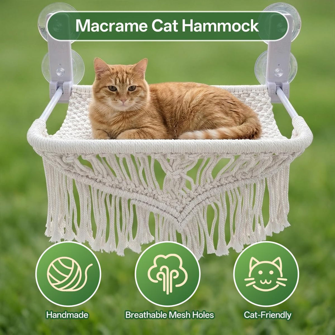 nets Tribe Cat Hammock & Window Perch w/ 4 Suction Cups