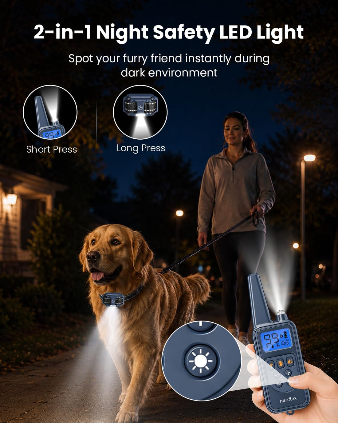 Shock Collar for 3 Dogs, Dog Training Collar with Remote, Rechargeable