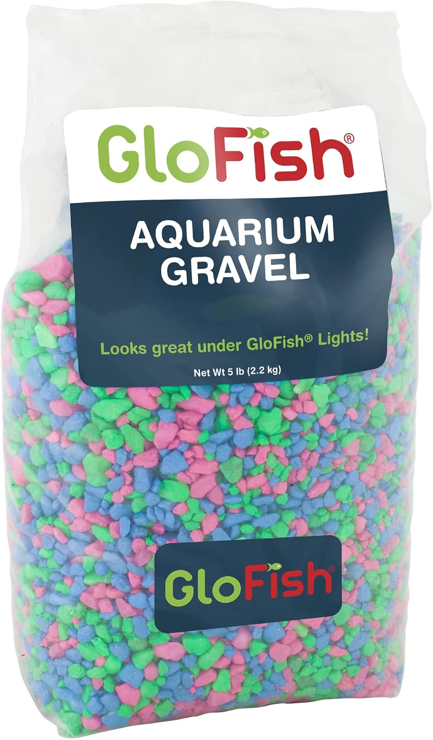 GloFish Aquarium Gravel, Pink, Green & Blue Mix, 5 lbs