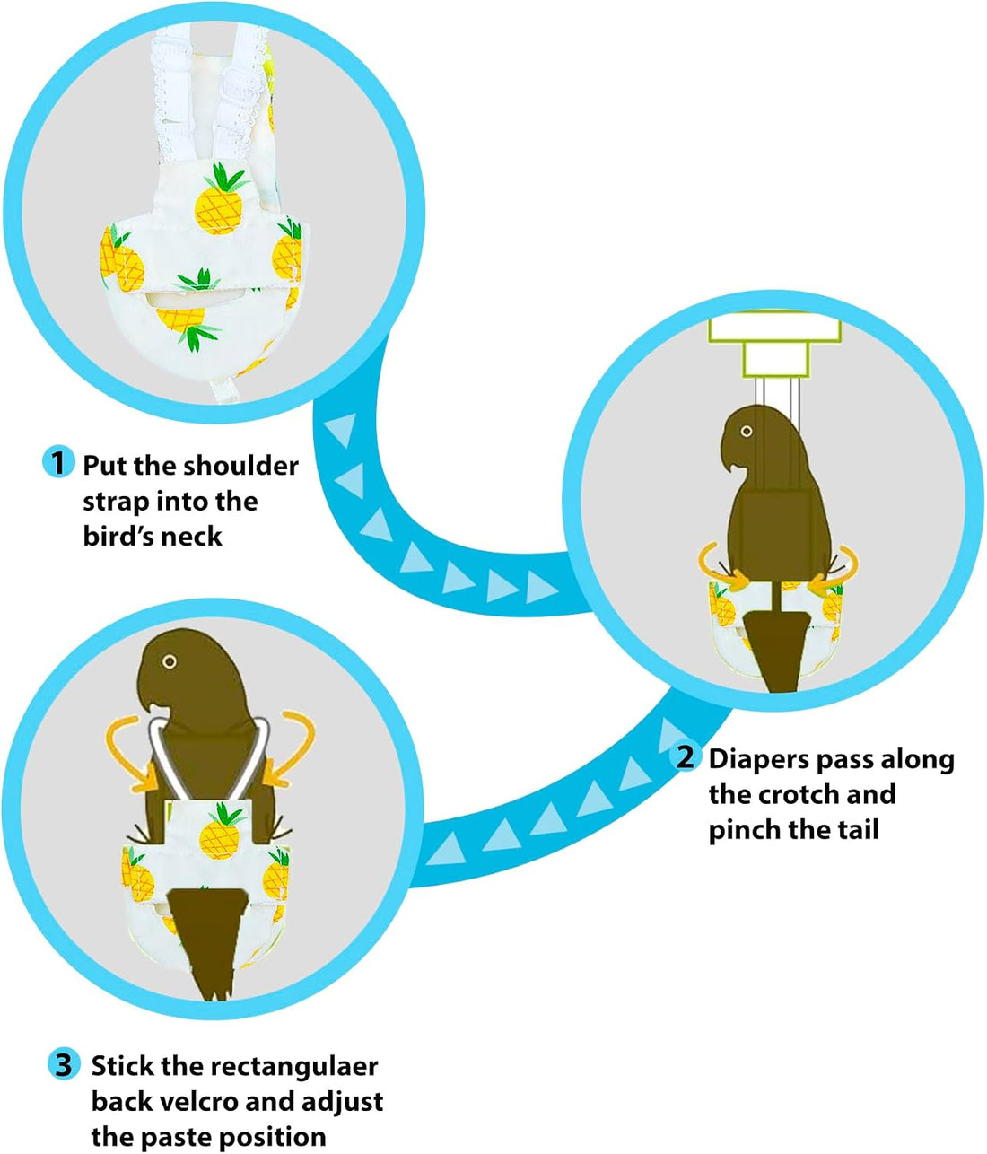 Bird Diapers 2 Pack, Small Parrot Clothes