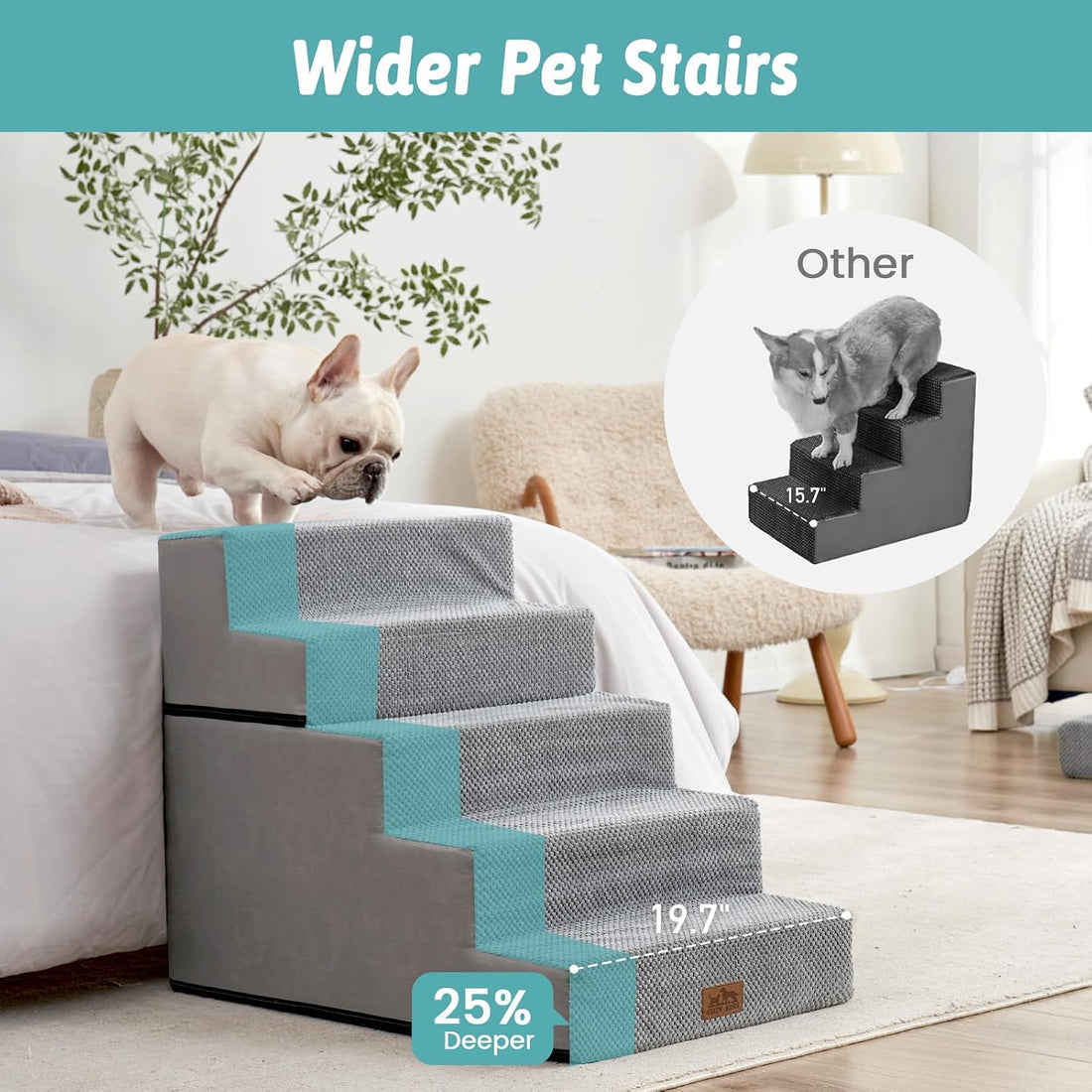 COZY KISS Dog Stairs for Small Dogs