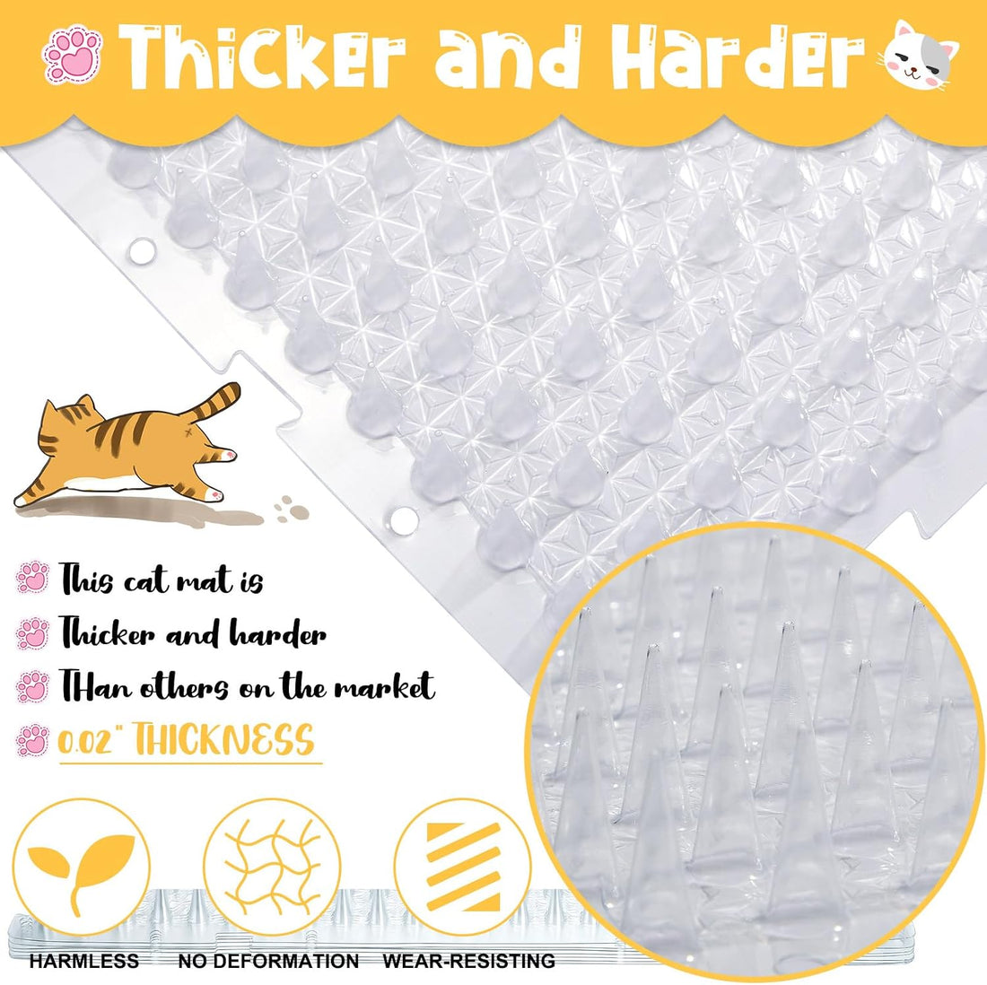 Nuanchu 12 Pack Cat Deterrent Mats with Spikes