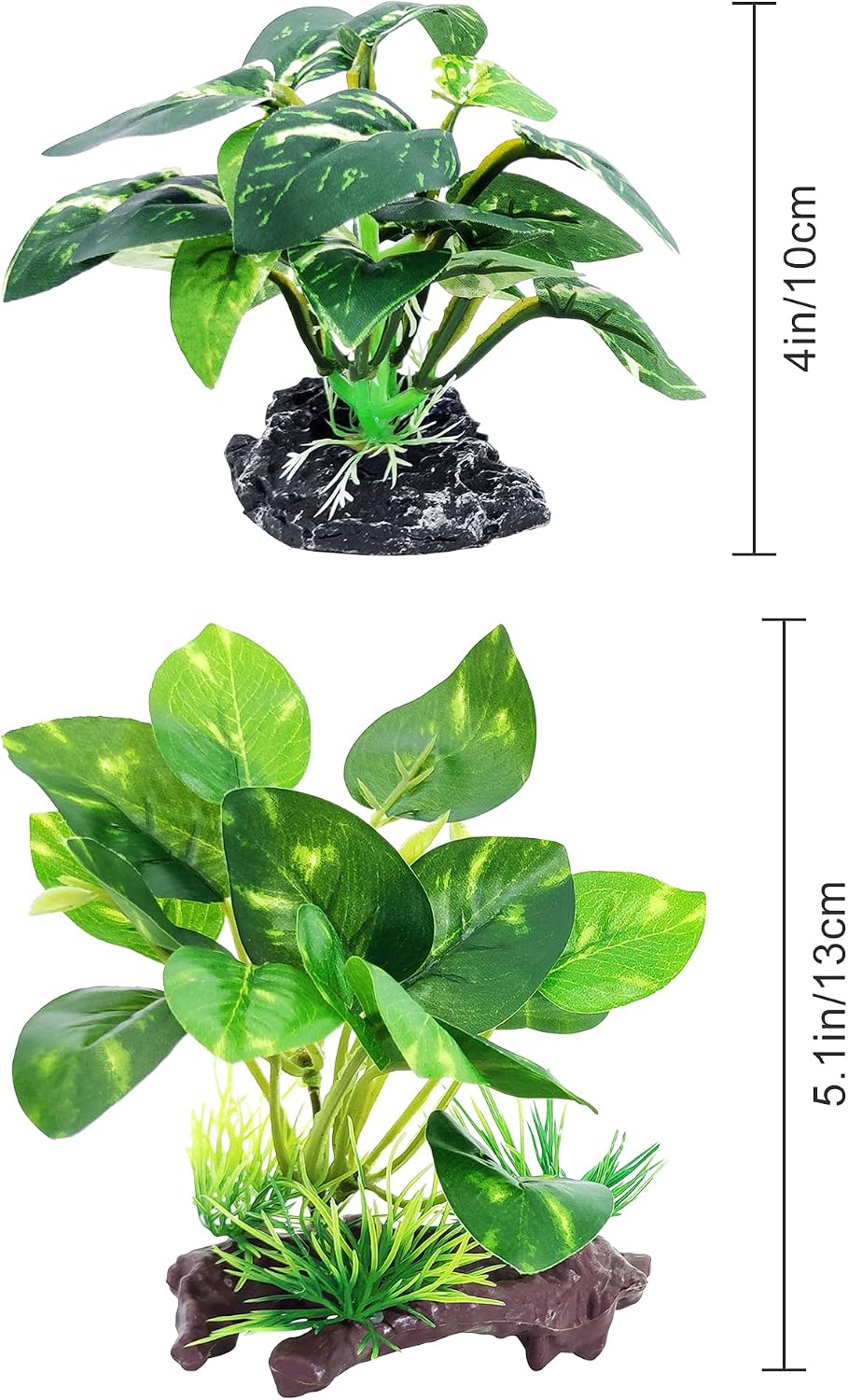 5Pack Tall Aquarium Plants - Reptile Habitat Plants Realistic Silk