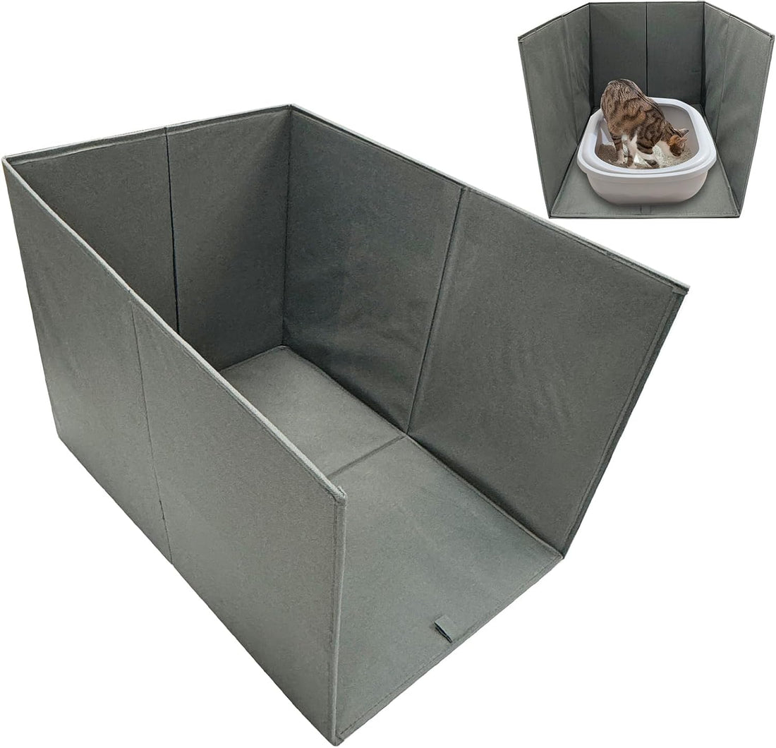 Cat Litter Box Enclosure Splash Guard Large Foldable Removable Mat