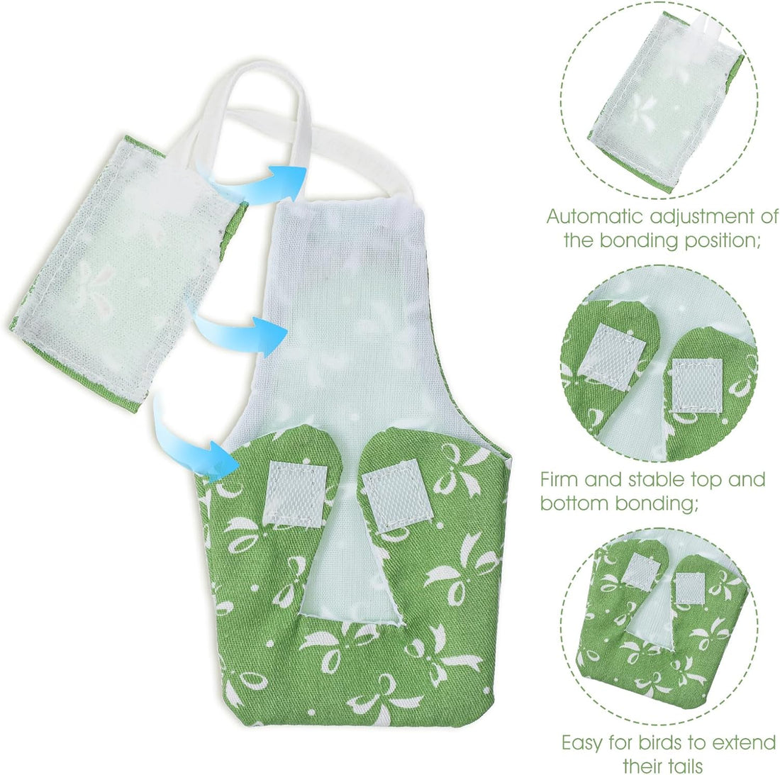 4 Pcs Bird Diaper, Parrot Diapers with Waterproof Inner