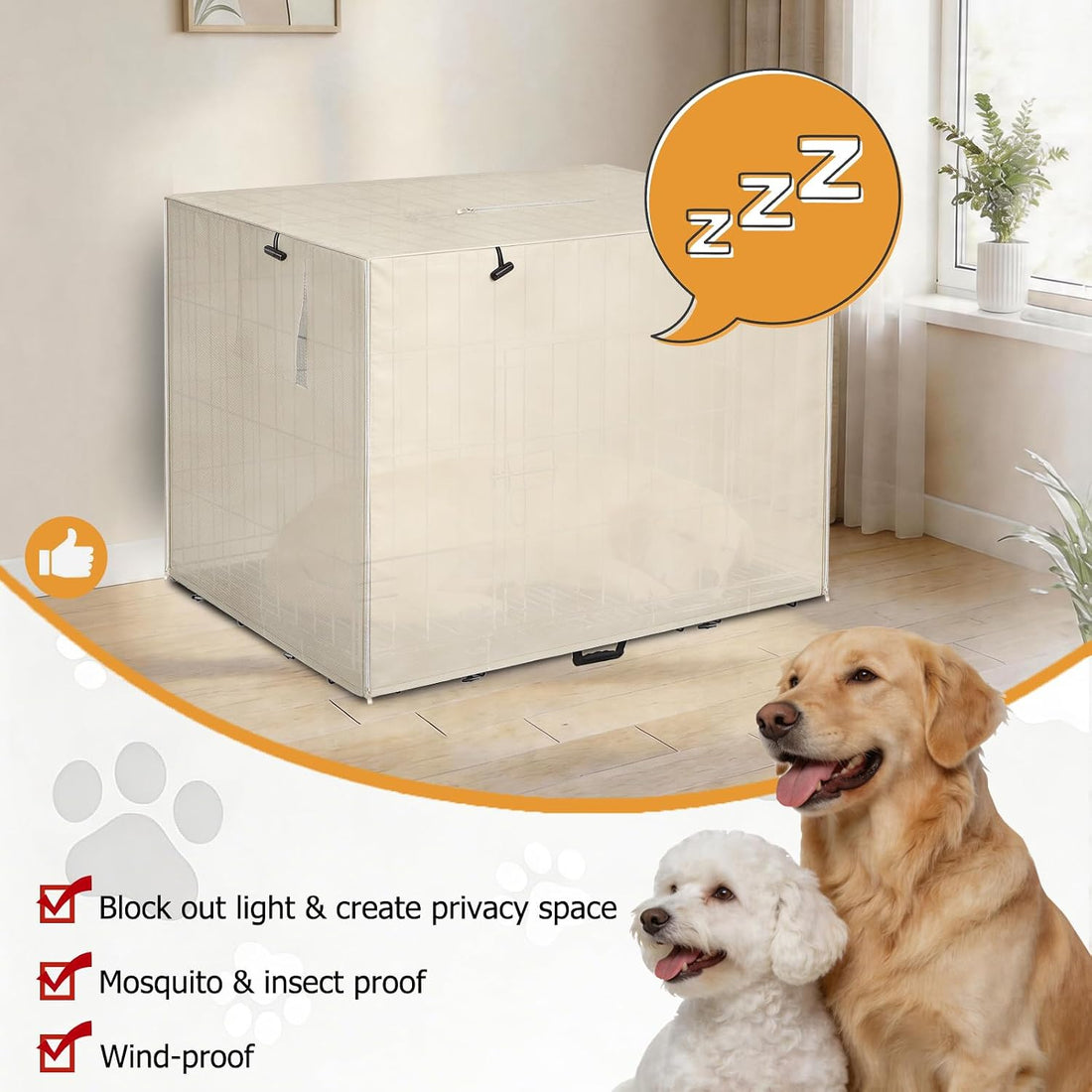Dalema 42Inch Wire Dog Crate Cover,Durable Windproof Privacy