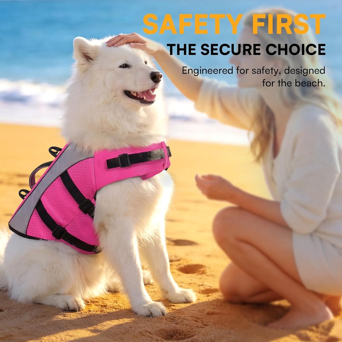 Queenmore Dachshund Life Jacket, Reflective Small Dog Swim Vest