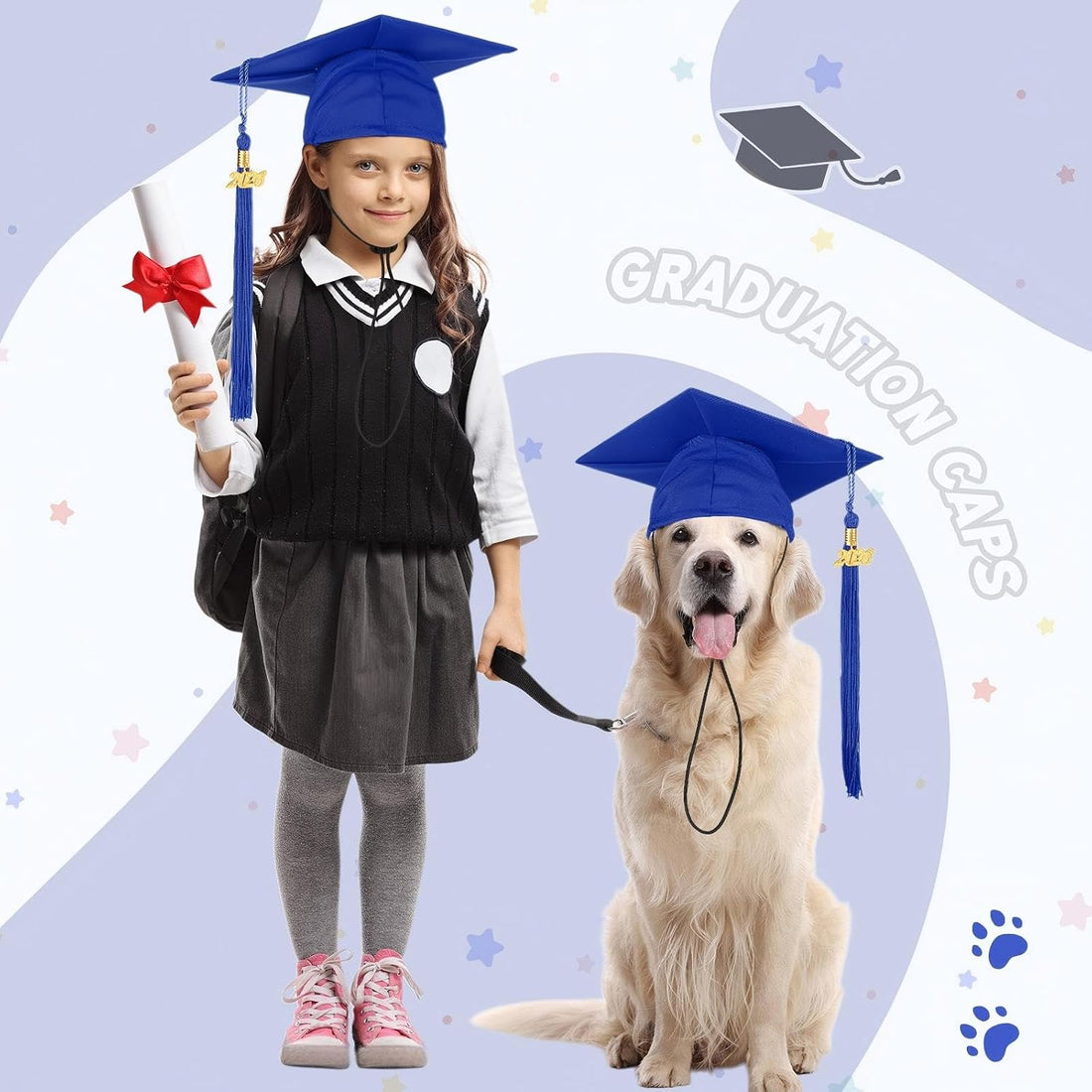 Huhumy Pet Graduation Cap Small Dog Graduation Hats with 2026 Tassel