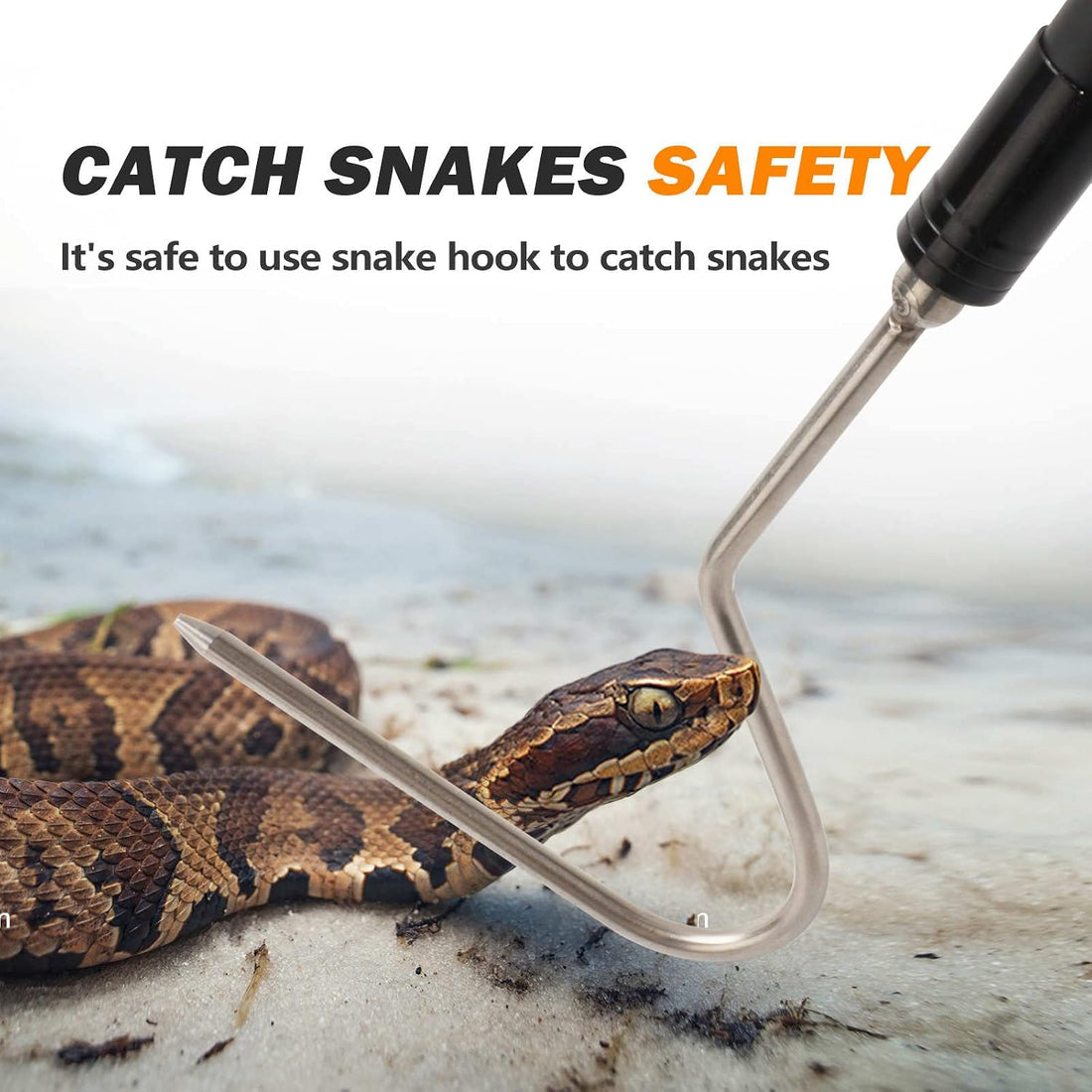 44 inch Snake Hook Catcher Stick Tongs Grabber Handling Tool Kit
