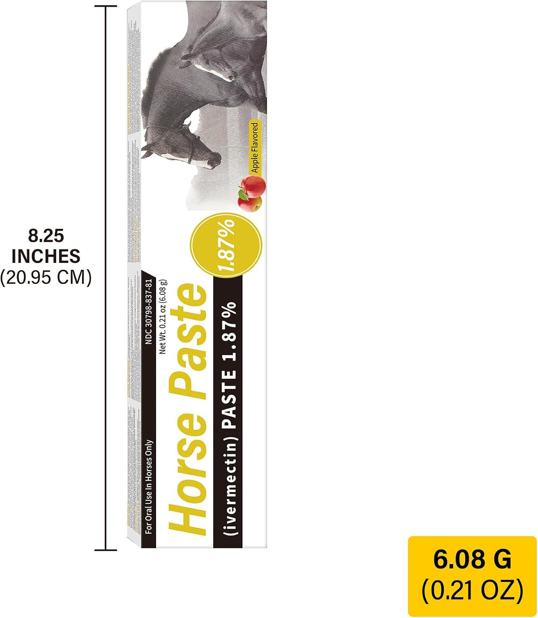 Equine Paste 1.87% – 12 Pack (6.08g) Apple Flavored Oral for Horses