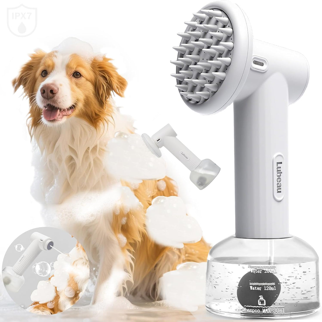 Pet Electric Foaming Dog Shampoo Dispenser with Brush for Dogs Bathing