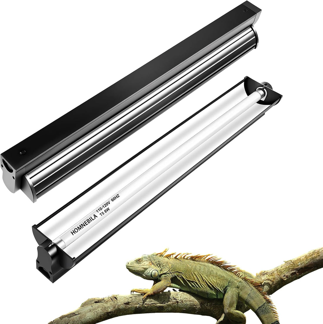 T5 10.0 UVB Reptile Light Fixture, 24W 22" for Bearded Dragon