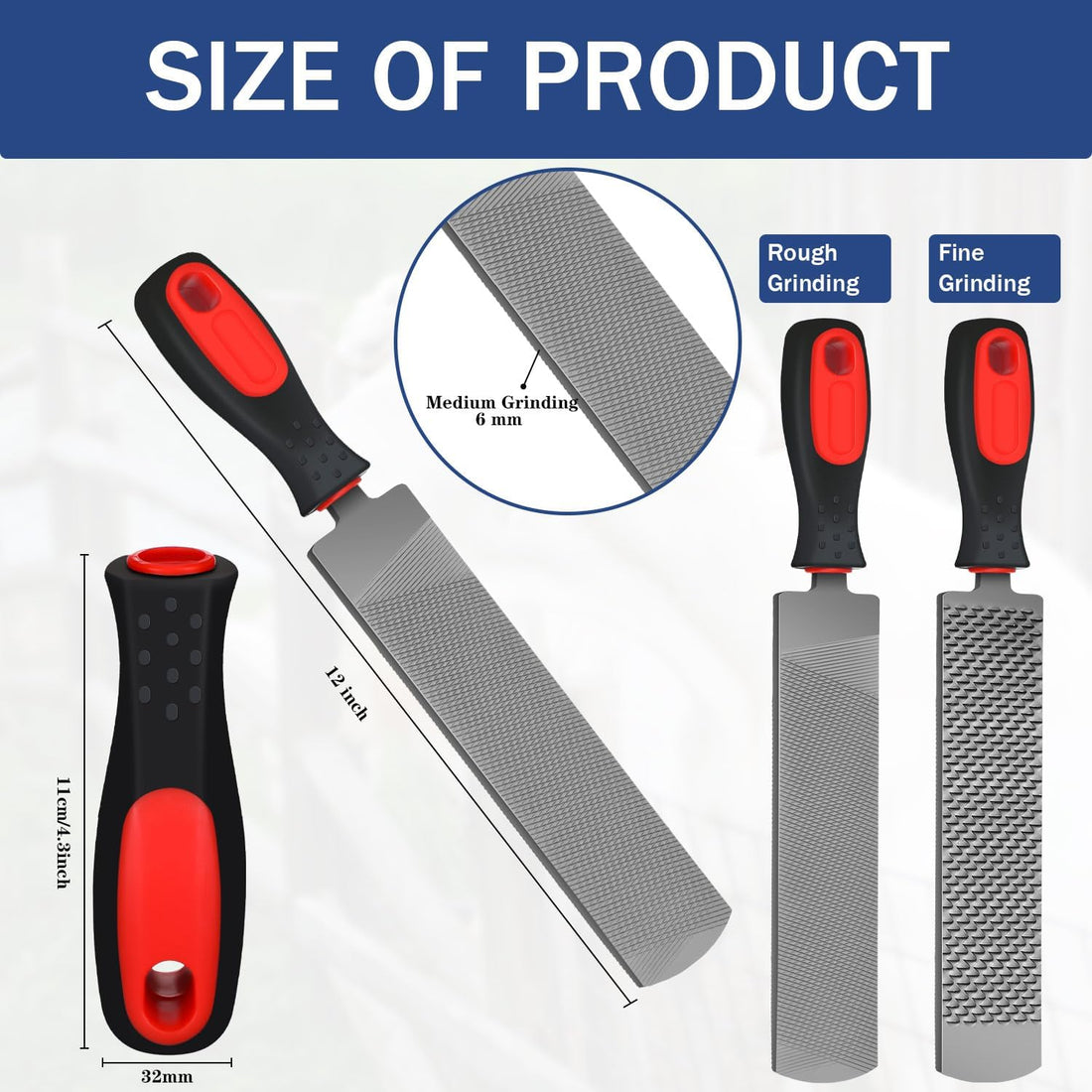Gisafai 2 Pcs 18 and 12 Inch Rasps for Shoeing Horses with Handle