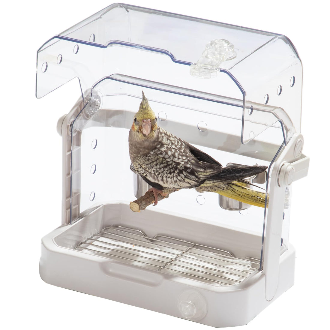 Bird Travel Cage, 10×6.7×8.3 Inches Waterproof & Sturdy Pet Carrier