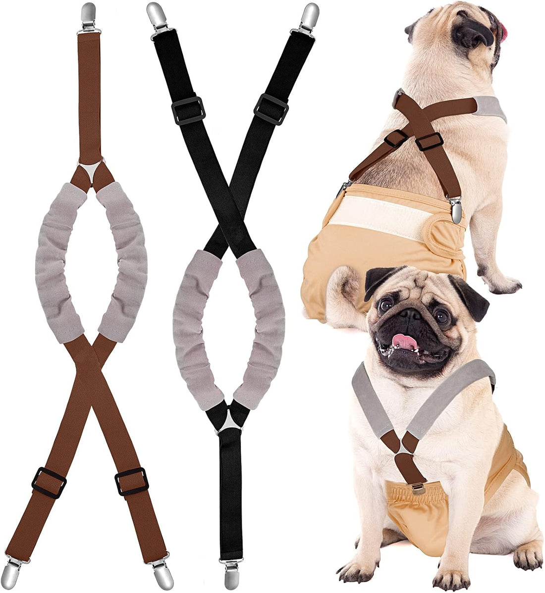 Saintrygo 2 Dog Suspenders Diaper Soft Adjustable