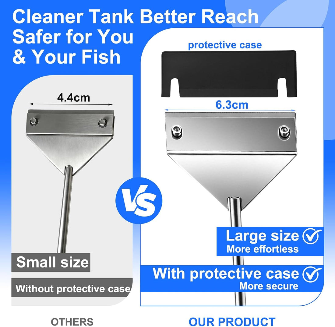 25 in Algae Scraper for Glass Aquariums - with Sheath, 10 Blades