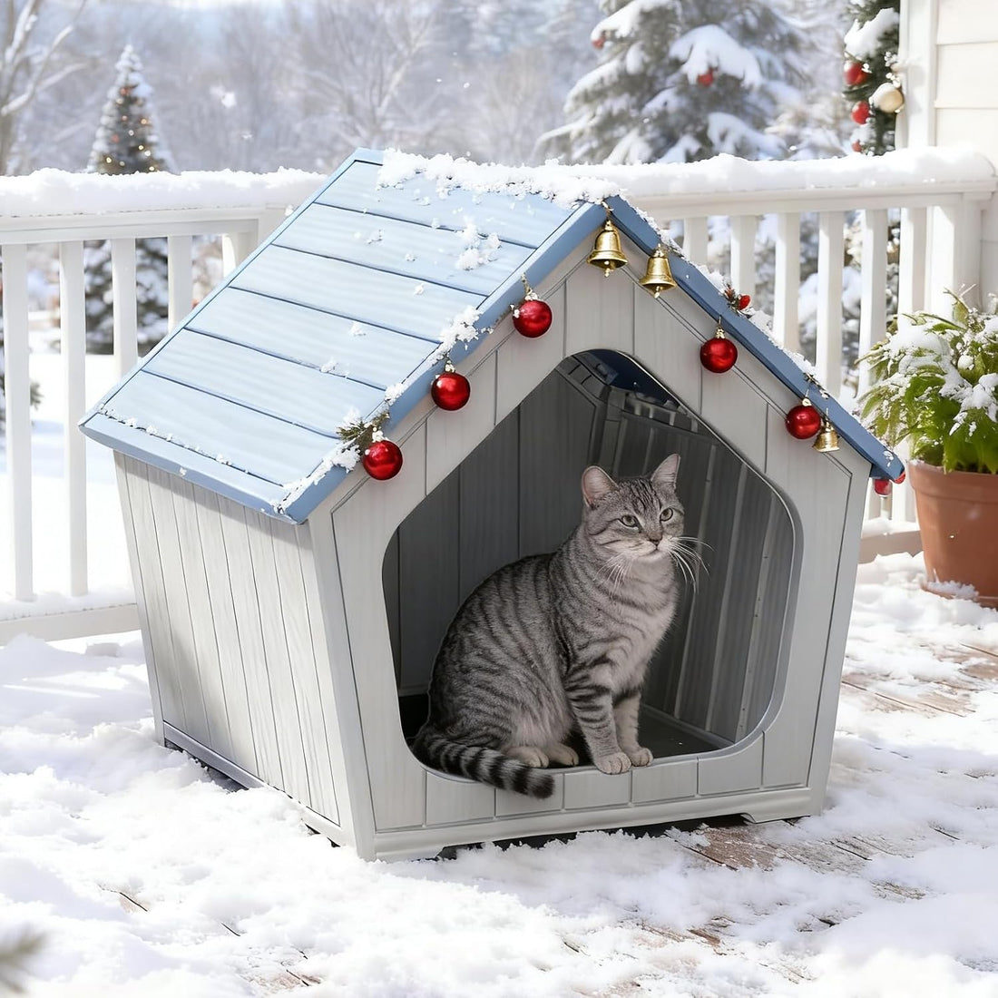 KAMABOKO Outdoor Cat House – Durable Pet Shelter with Ventilation
