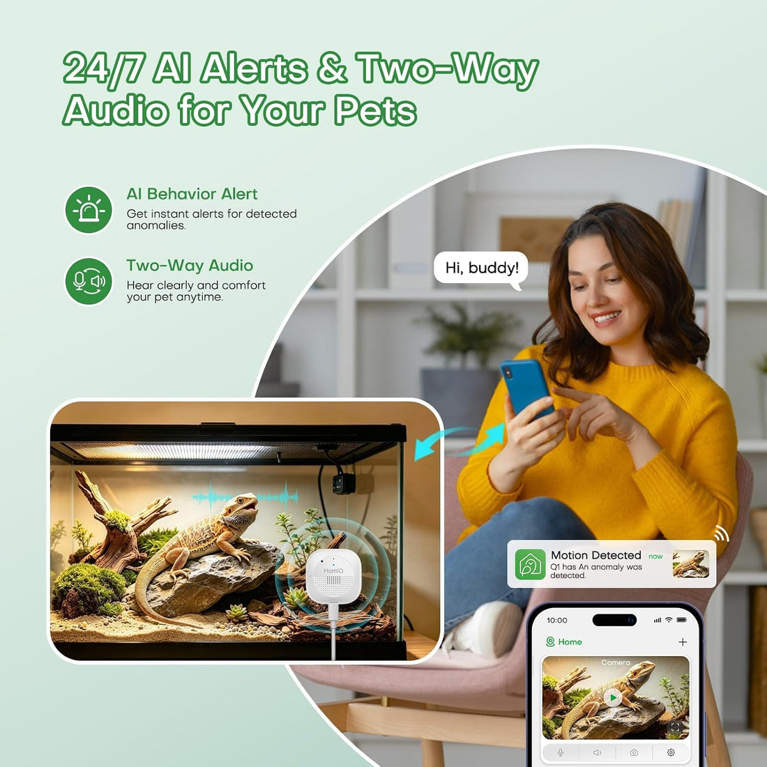 3MP Aquarium Reptile Camera Window Pet Security Camera