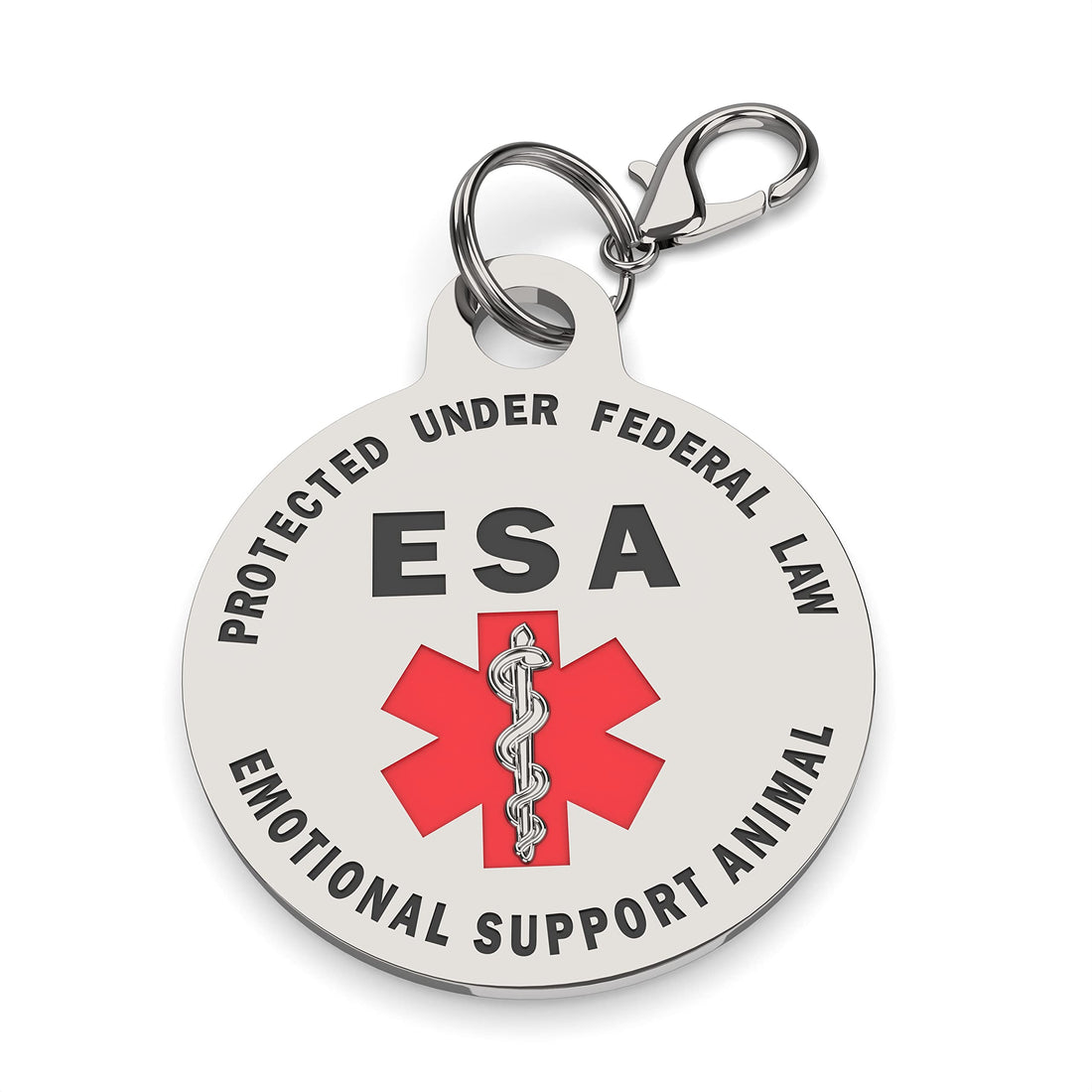Double Sided Small Breed Emotional Support Animal ESA Tag Red Medical