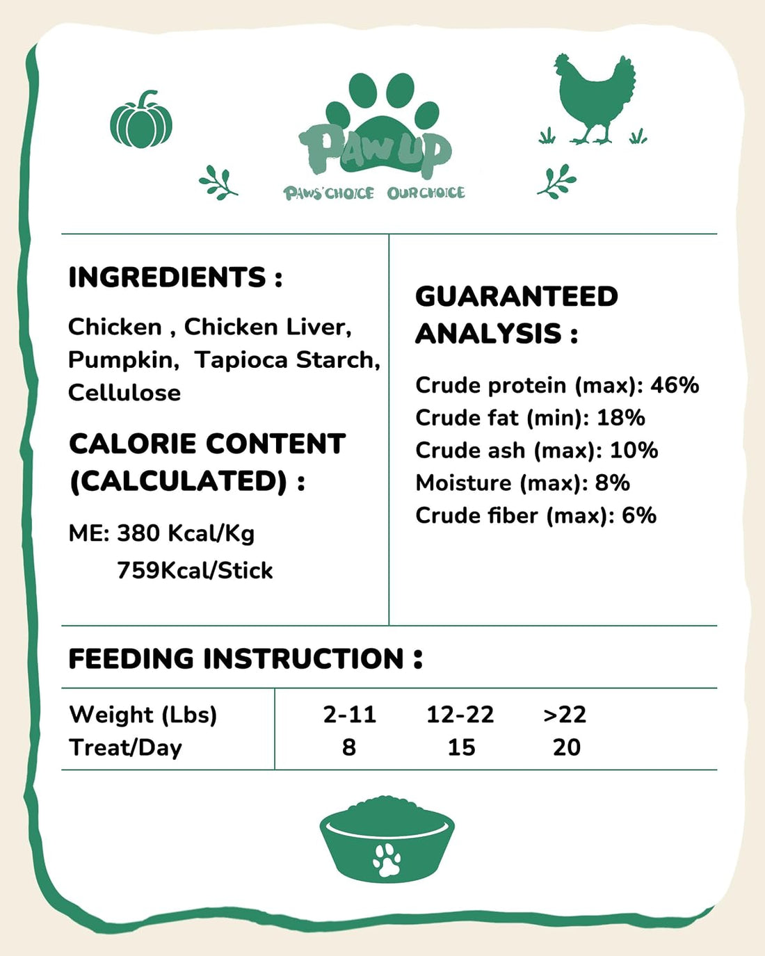 PAWUP Freeze-Dried Chicken Cat Food Topper, 6 oz