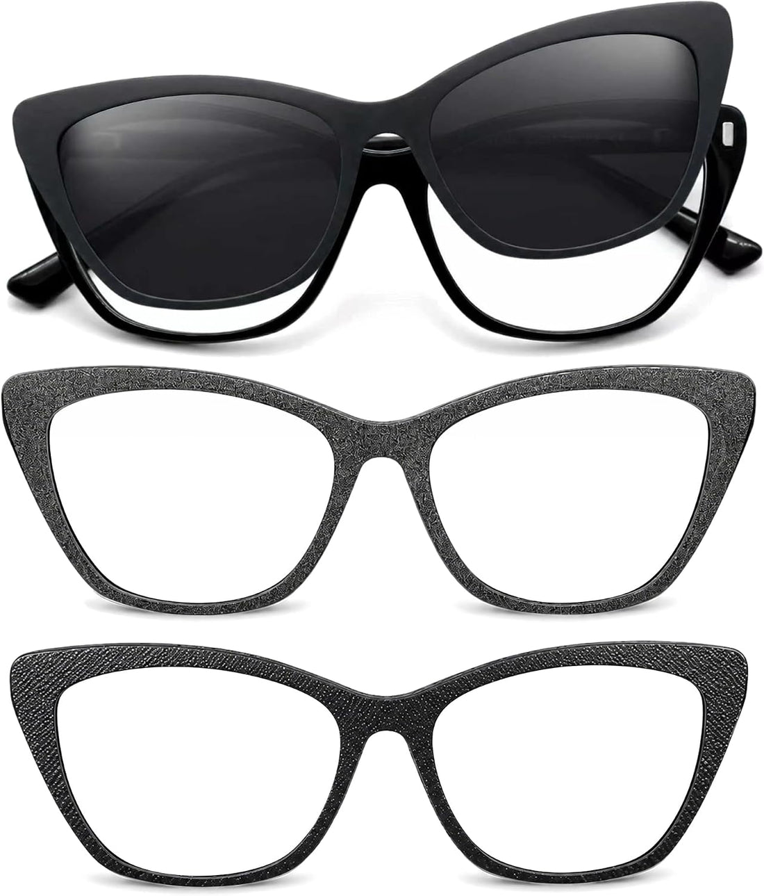 LUMA Magnetic Glasses, Cat Eye Frame & Interchangeable Toppers