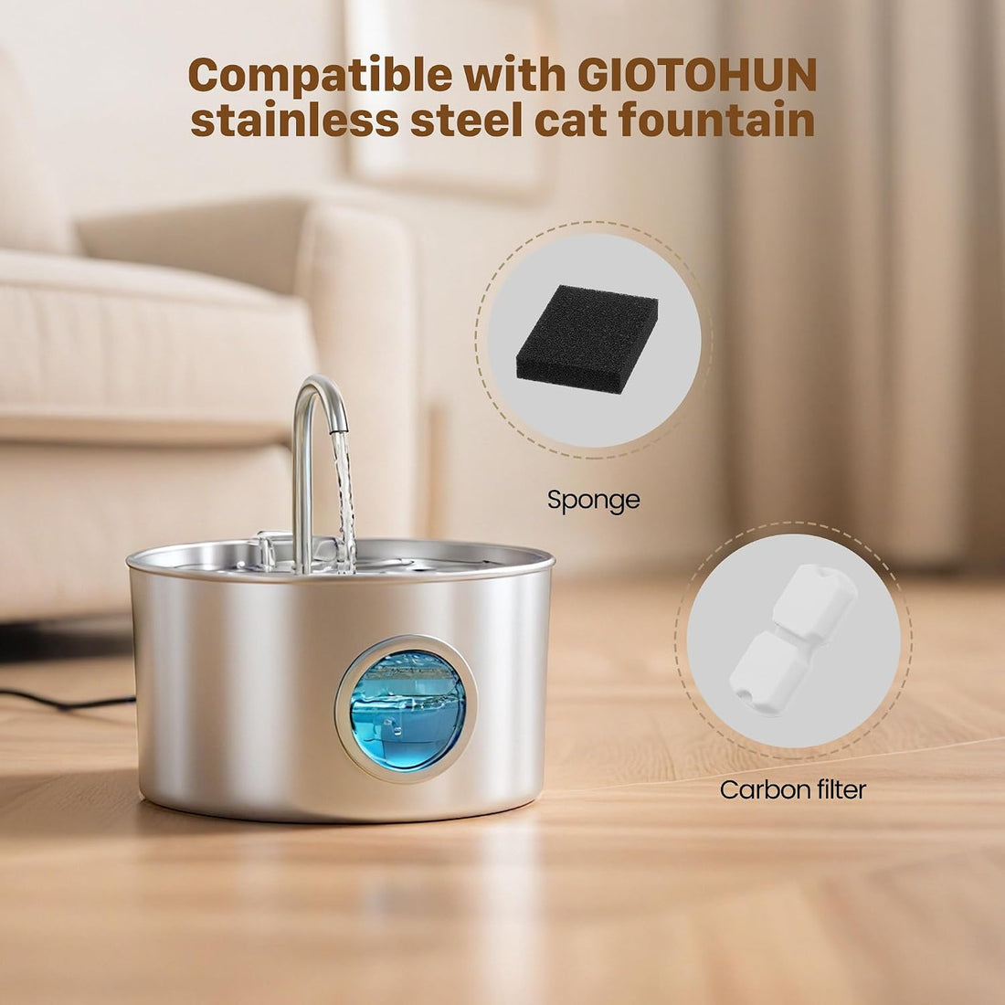 GIOTOHUN Cat Water Fountain Filter: 12 Cat Fountain Filter Replacement