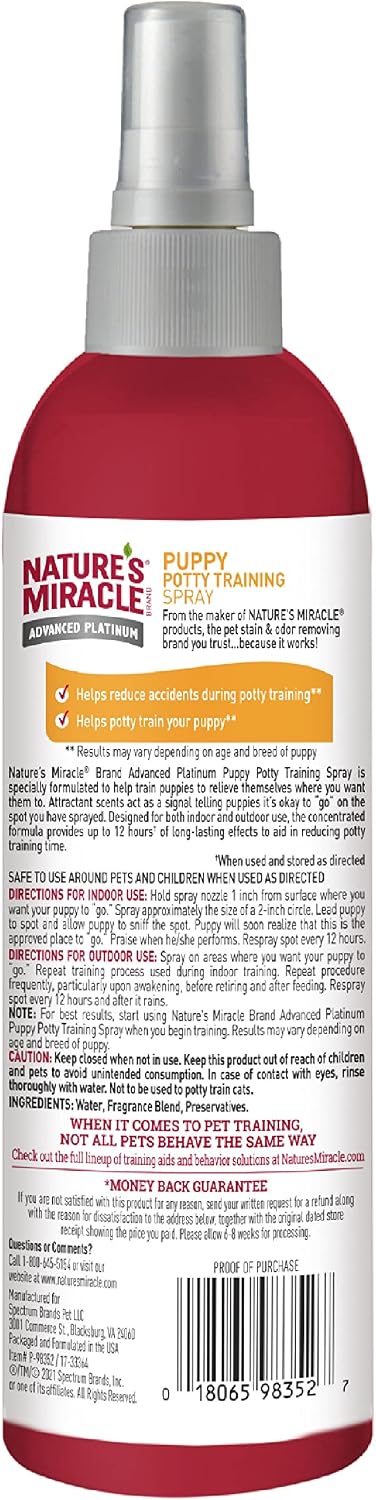 Nature's Miracle Advanced Platinum Puppy Potty Training Spray, 8 oz