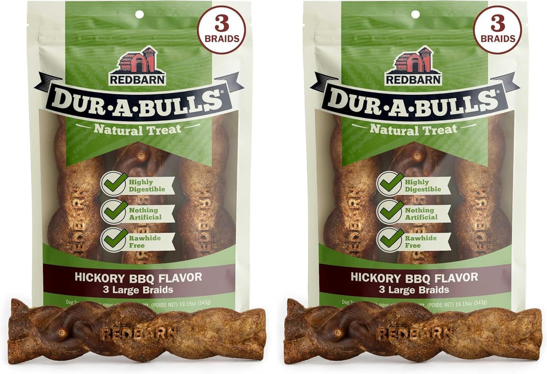 Redbarn Dur-A-Bulls Medium Sticks Hickory Flavor, Natural Dog Chew