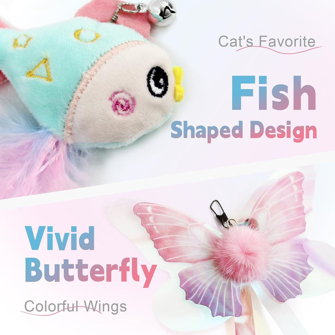 SONGWAY Cat Wand Toys for Indoor Cats