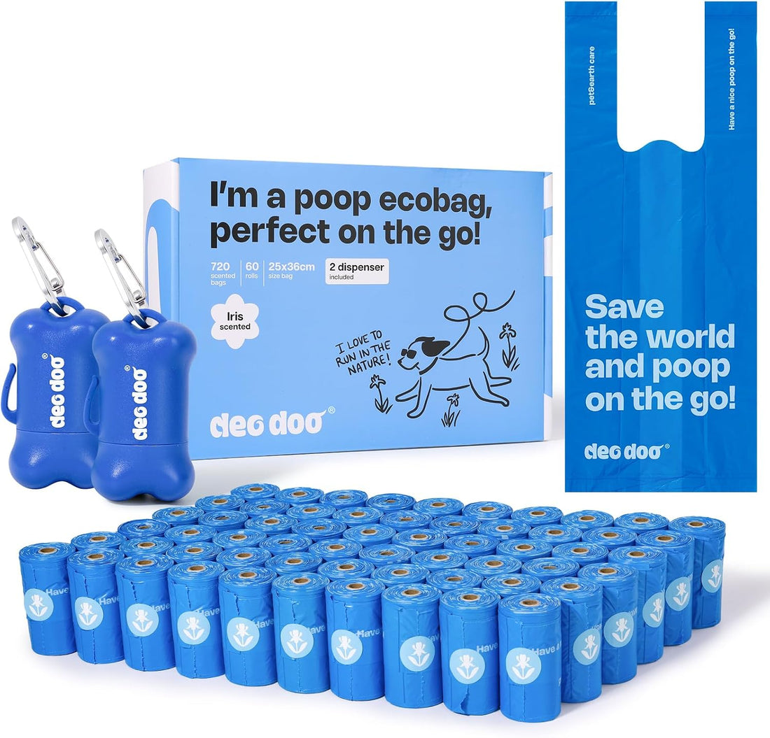 Dog Poop Bags with Handles & Holder, 108 Count, Lavender Scented