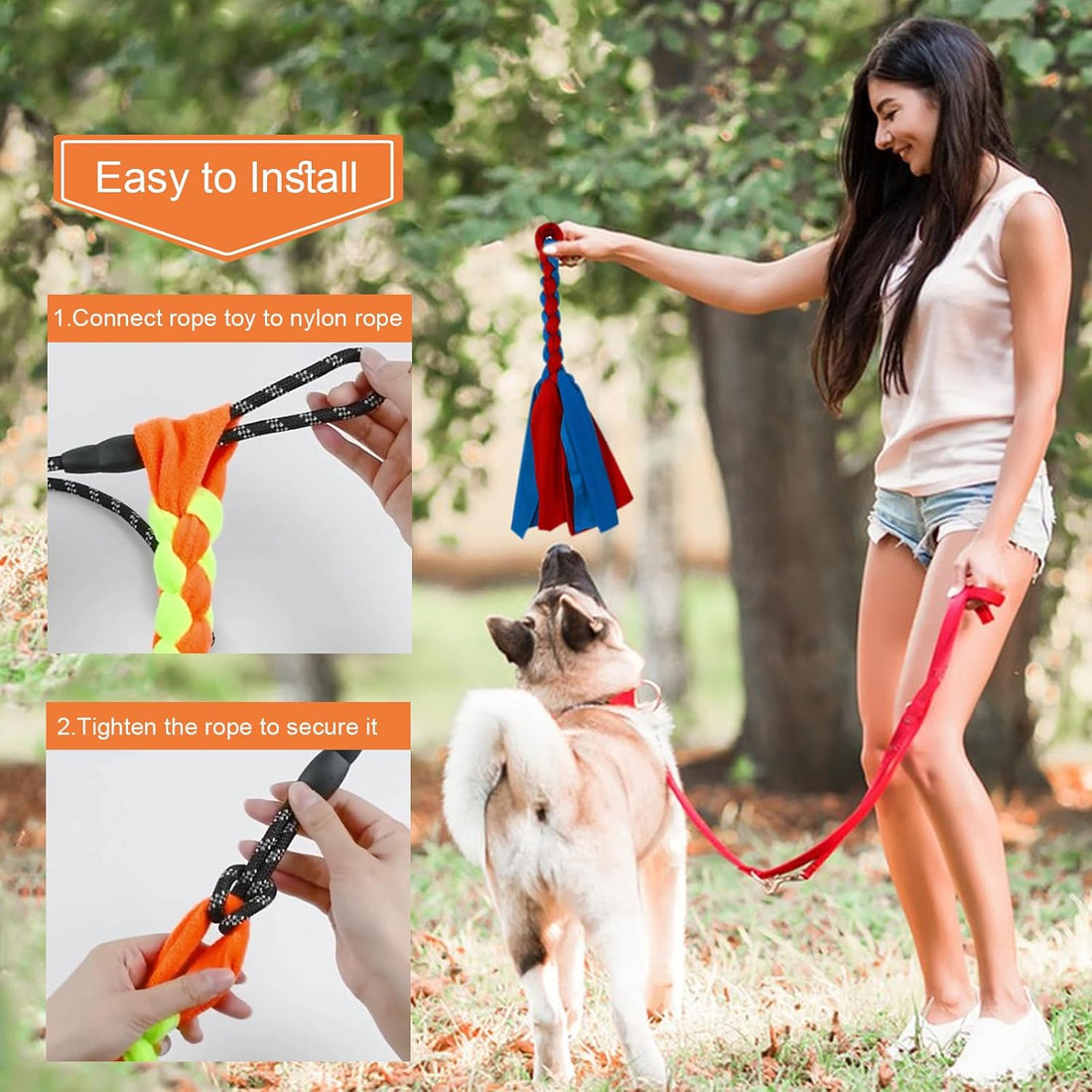 SYOOY Flirt Pole for Dogs, Interactive Dog Toys Teaser Wand Play Pole