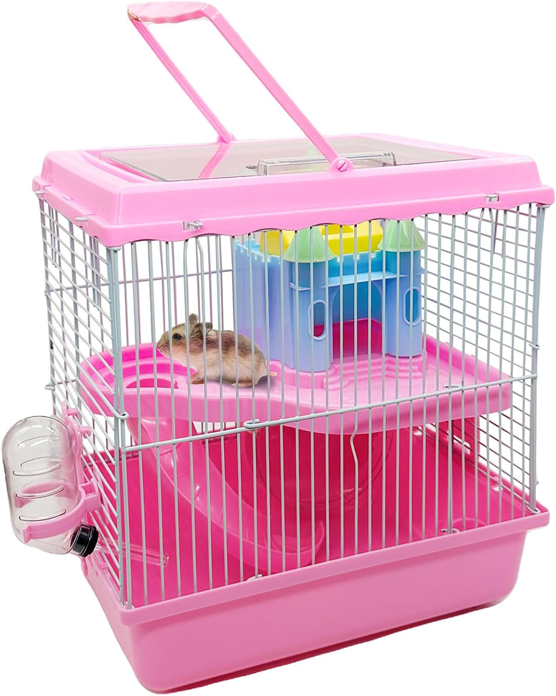 Tfwadmx 2-Tier Portable Dwarf Small Hamster Carrier Travel Cage