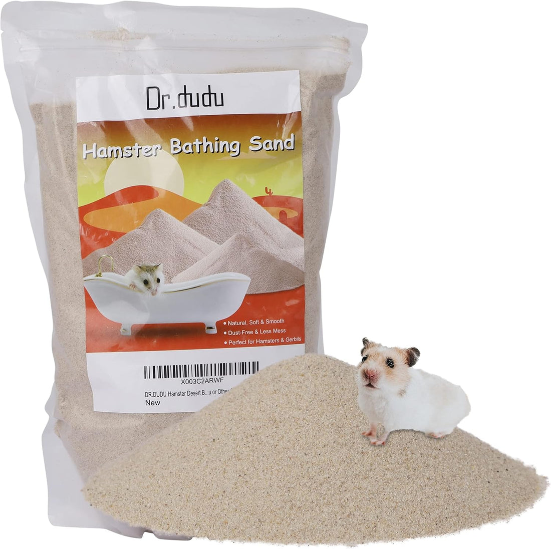 DR.DUDU 2.8lb Hamster Sand for Sand Bath, Hamster Cage Accessories