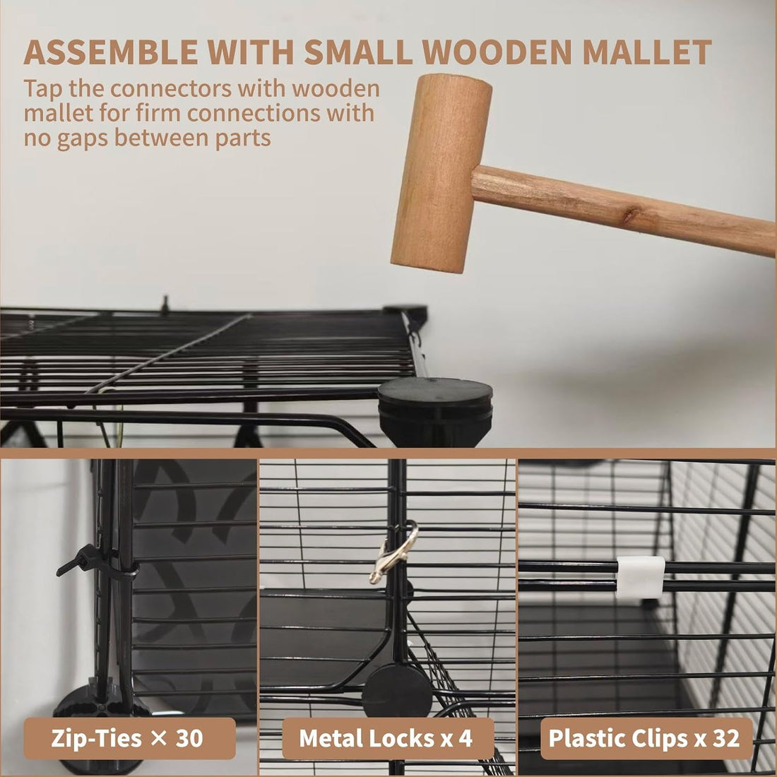 STILLCOVE Small Cat Cage Indoor, with Hammock & Non-Slip Pads