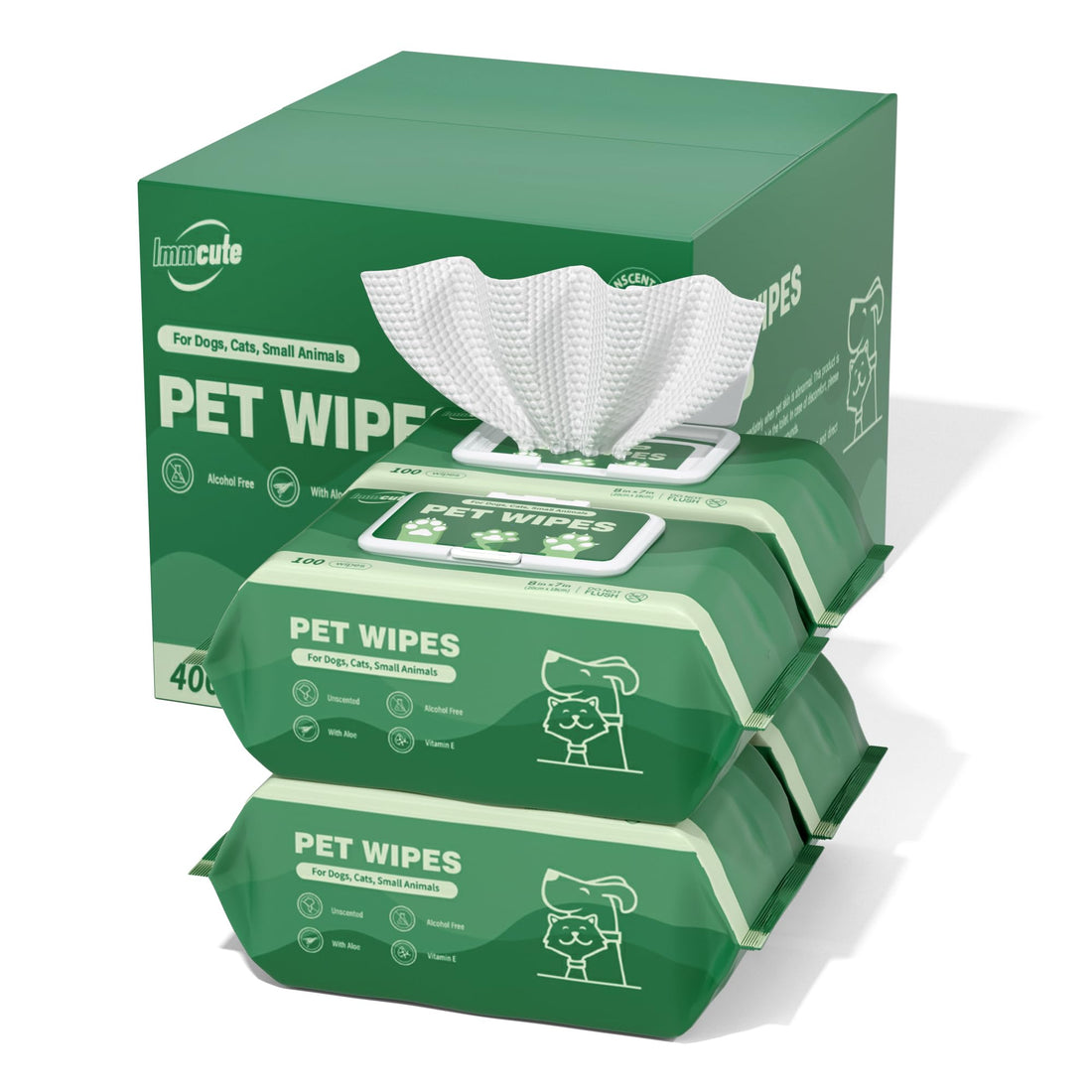 400 Unscented Dog Wipes for Paws and Butt Large Thick Puppy Wipes